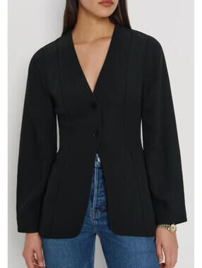 NEW,  Reformation Cella Blazer in Black Sz 2   #T3789